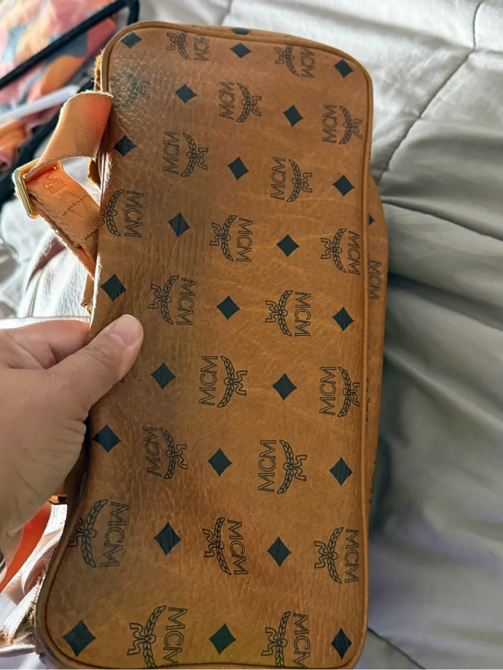 MCM Cognac Visetos Logo Backpack with Gold and Silver Studs! (FIX IT OR CHOP IT)